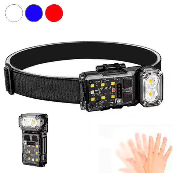 Ліхтар налобний X52, 2LED+6SMD RGB, Ліхтар на голову для бігу, Ліхтар на голову для риболовлі