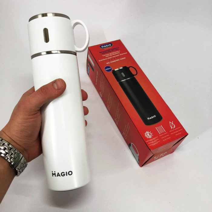 Термос MAGIO MG-1046W 0.5 л, Красивий невеликий термос, Термокухоль для дітей, Фляга для пікніка