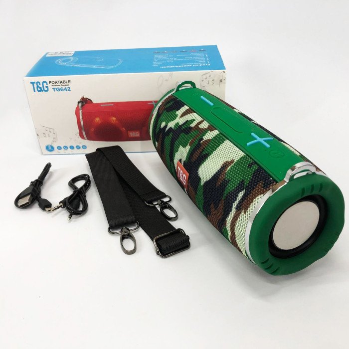 Портативна колонка TG642 з RGB підсвічуванням та ремінцем, колонка для вечірки. Колір: камуфляж