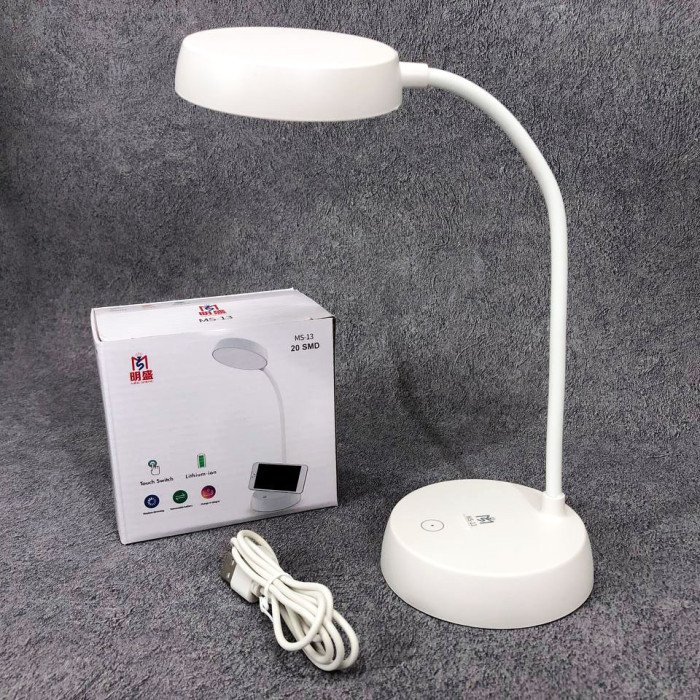 Настільна акумуляторна лампа MS-13, настільна лампа для навчання, Usb лампа сенсорна. Колір: білий