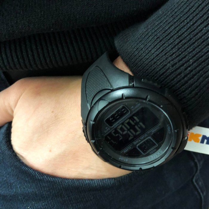 Годинник наручний чоловічий SKMEI 1656BK BLACK, водостійкий тактичний годинник. Колір: чорний
