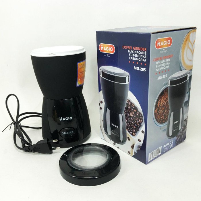 Кавомолка MAGIO MG-205 200 Вт, Кавомолка побутова електрична, Портативна кавомолка, Подрібнювач кави