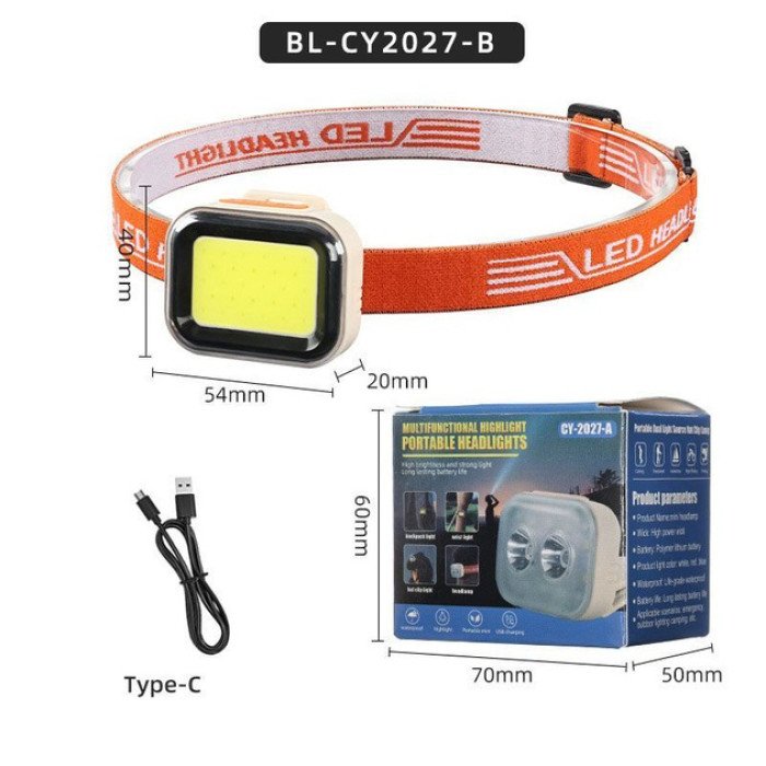 Ліхтар налобний CY-2027-B-COB(white+red)