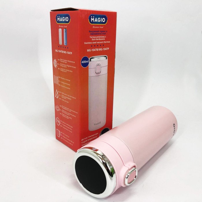 Термос SMART MAGIO MG-1047P вакуумний 400 мл, Термос з індикацією та датчиком температури, Термос похідний