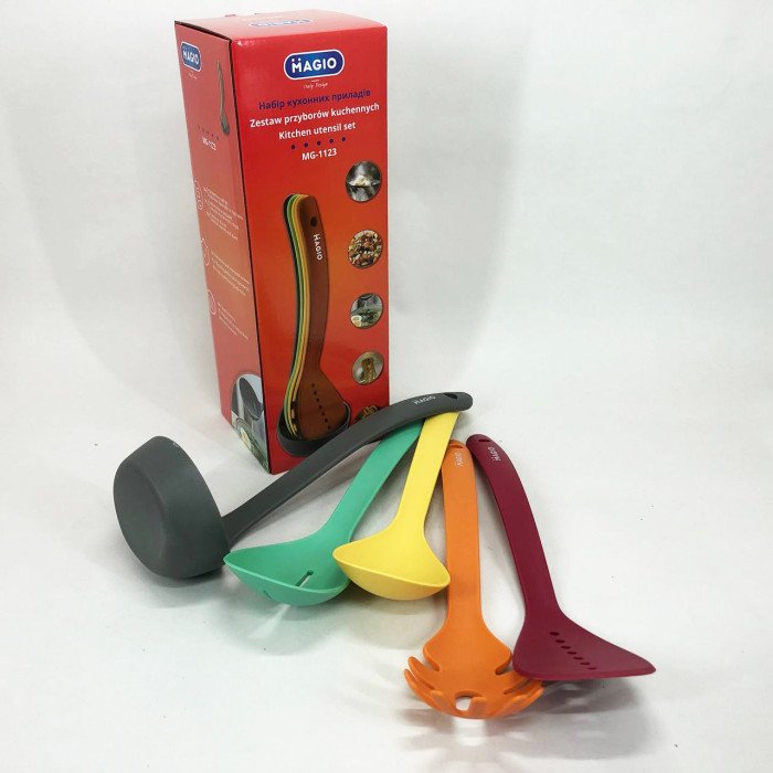 Набір кухонних речей Magio MG-1123 5 предметів, Силіконовий кухонний набір кухарів