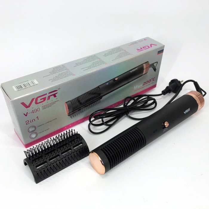 Фен щітка для волосся VGR V-490 Стайлер, повітряний стайлер для волосся, Фен для дому, Професійний фен