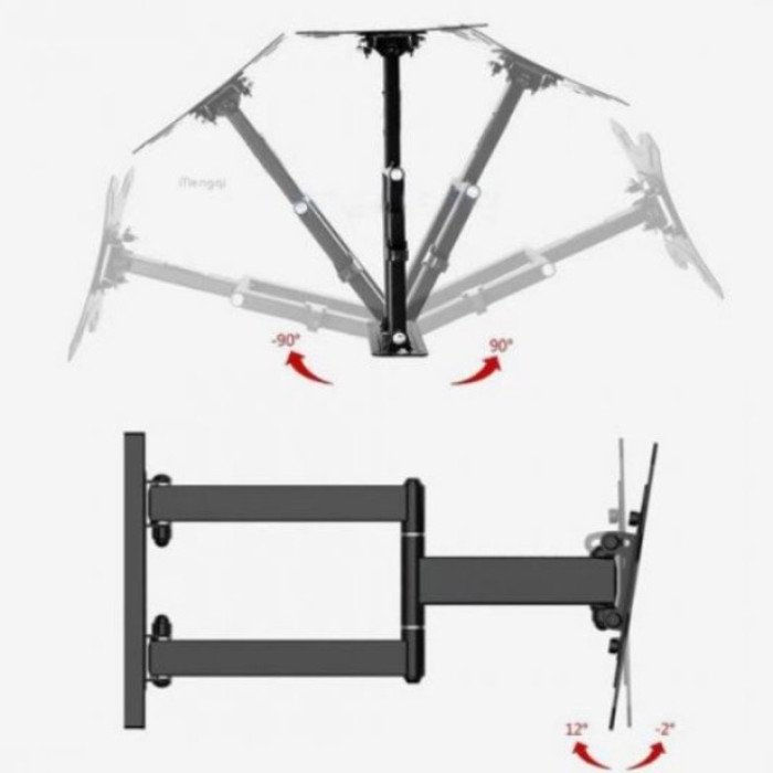 Кронштейн для телевізора з діагоналлю 14-42 MHZ CP 302, Металевий кронштейн для телевізора TV на стіну