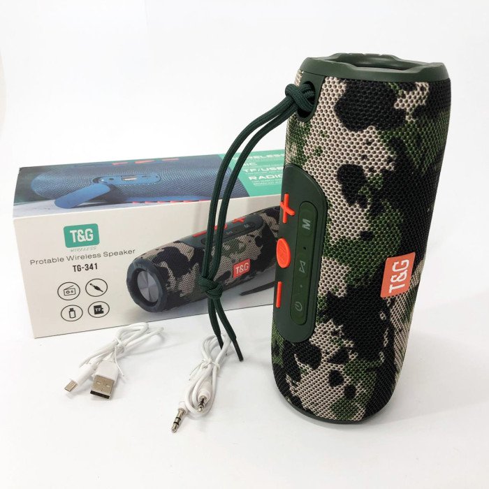 Портативна колонка Bluetooth TG341 зі шнурком, акумуляторна колонка для музики. Колір: камуфляж