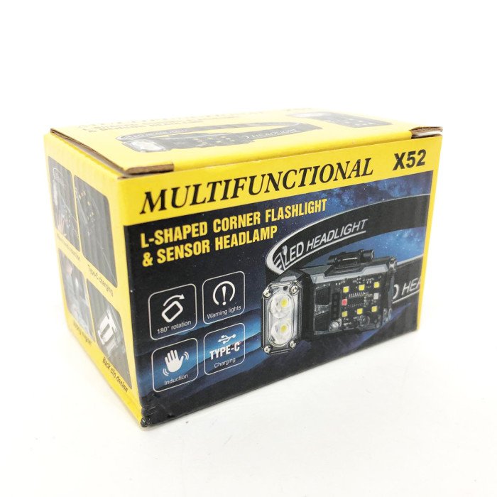 Ліхтар налобний X52, 2LED+6SMD RGB, Ліхтар на голову для бігу, Ліхтар на голову для риболовлі