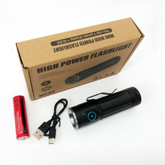 Ручний ліхтарик W5184-6XHP360, Супер яскравий ліхтарик, Суперпотужний пошуковий ручний ліхтар тактичний