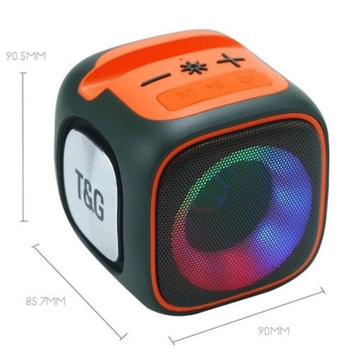 Портативна Bluetooth колонка TG359 7W з підсвічуванням RGB, акумуляторна колонка для музики. Колір: зелений