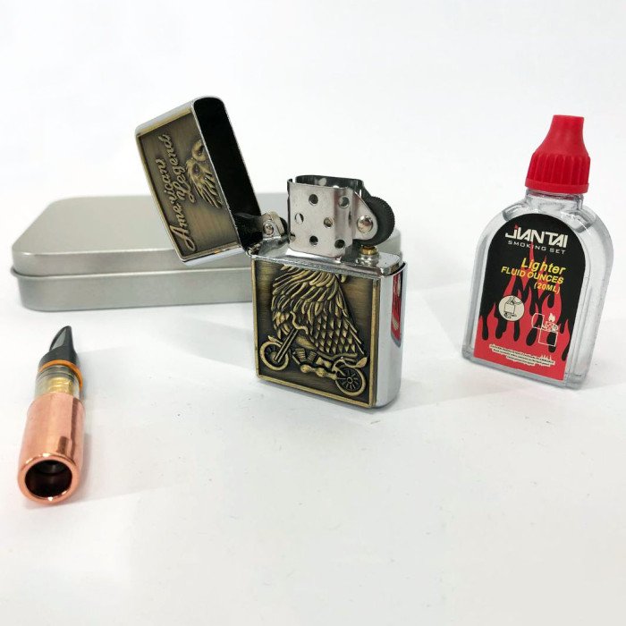 Запальничка бензинова в подарунковій коробці N5, запальничка вітрозахисна, запальничка бензин