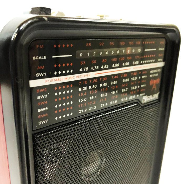 Радіоприймач GOLON RX-9100 USB+SD Радіо з ліхтарем, Ретро радіо, FM передавач. Колір: червоний