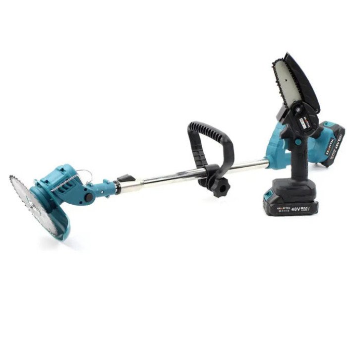 Тример для трави та кущів Krafftec + Ланцюгова пила, Ланцюгова мініпила-сучкоріз, Міні-ланцюгова пила для дачі