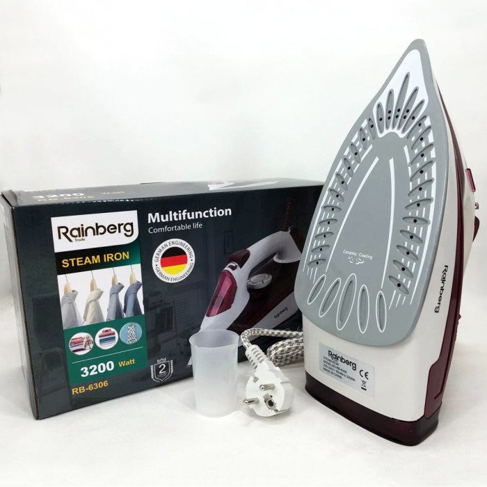 Праска парова Rainberg RB-6306 з керамічним покриттям 3200вт функція самоочищення подачі пари