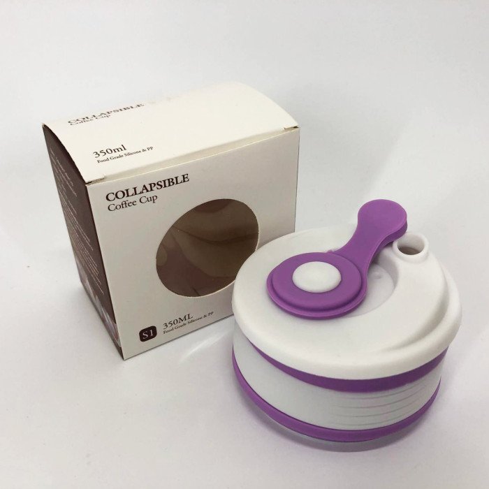 Кружка туристична (складна/силіконова), похідна чашка силіконова складана. Колір: фіолетовий