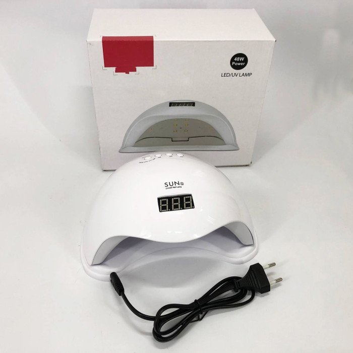 Лампа для манікюру Sun 5 nail lamp FD93-1 led для сушіння гель лаку з таймером для домашнього використання