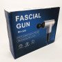 Акумуляторний масажер Fascial Gun KH-320 портативний ручний ударний м'язовий пістолет 4 насадки сірий