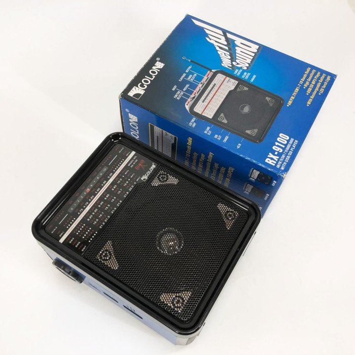 Радіоприймач GOLON RX-9100 USB+SD Радіо з ліхтарем, Ретро радіо, FM передавач. Колір: синій