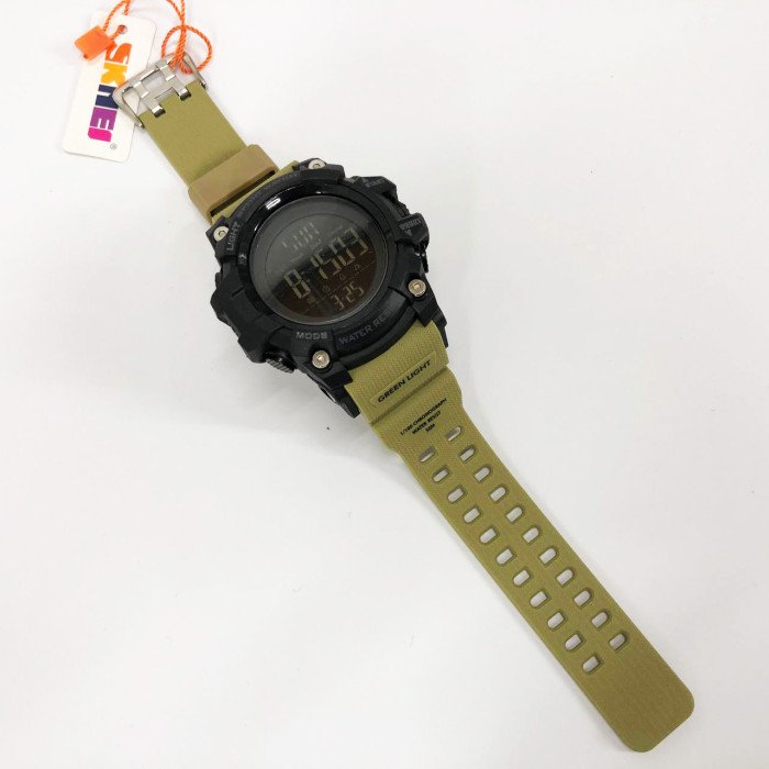 Годинник наручний чоловічий SKMEI 1384KH KHAKI, годинник наручний електронний тактичний. Колір: хакі