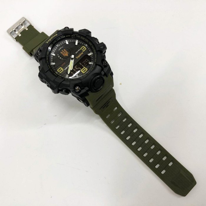 Годинник наручний чоловічий SKMEI 6851/1586AG, Військовий чоловічий наручний годинник зелений, Годинник спортивний