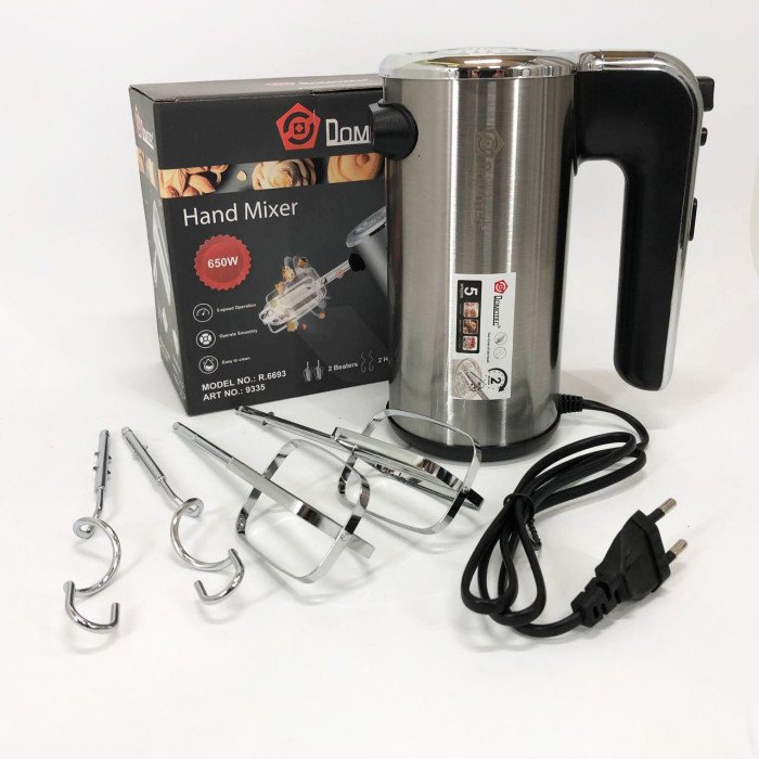Міксер кухонний DOMOTEC R 6693 ручний універсальний 5 швидкостей 650W