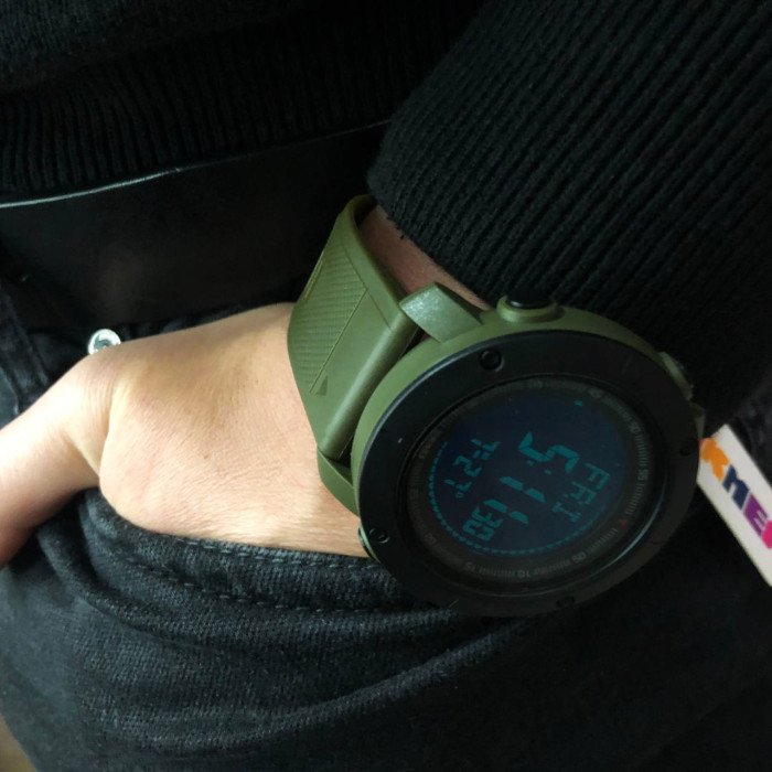 Годинник наручний чоловічий SKMEI 2095AG, годинник тактичний протиударний, армійський годинник. Колір: зелений