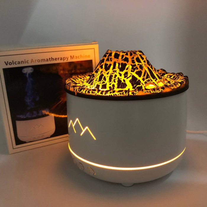 Зволожувач повітря Вулкан з ефектом полум'я та підсвічуванням зволожувач-нічник Аромадіфузор з підсвічуванням