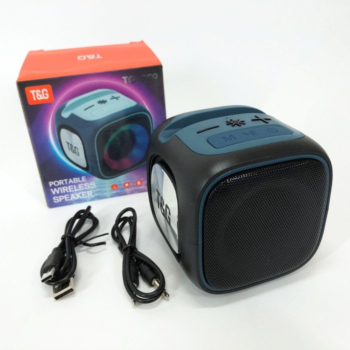 Портативна Bluetooth колонка TG359 7W з RGB підсвічуванням, гучна колонка для вечірки. Колір: чорний