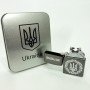 Дугова електроімпульсна запальничка USB Україна металева коробка HL-447. Колір: чорний