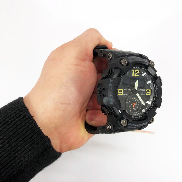 Годинник наручний чоловічий SKMEI 1965BK BLACK, армійський годинник протиударний. Колір: чорний