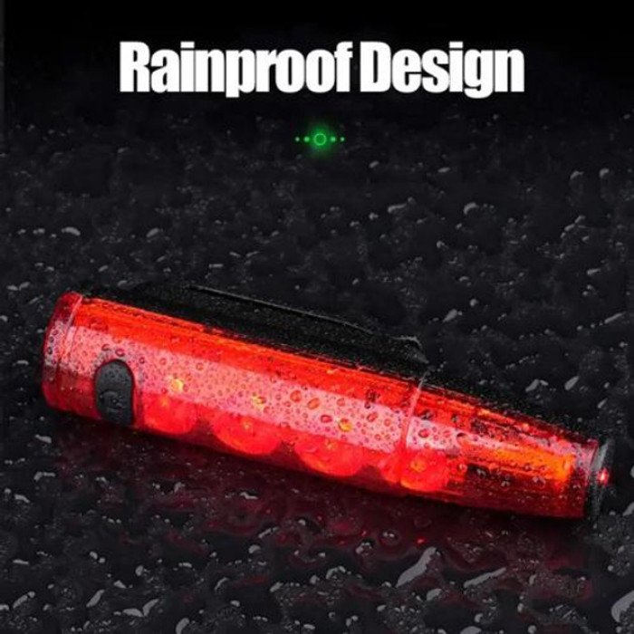 Велоліхтар LEADBIKE LD77-LS-4 LED з лазерною розміткою, Ліхтар акумуляторний світлодіодний велосипедний