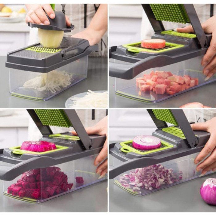 Овочерізка подрібнювач 14 в 1 ситечко для яєць та ніж для очищення овочів Veggie Slicer мультислайсер