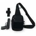 Тактична чоловіча сумка з кобурою Cordura 1000D – 6 кишень, чорна