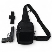 Тактична чоловіча сумка з кобурою Cordura 1000D – 6 кишень, чорна