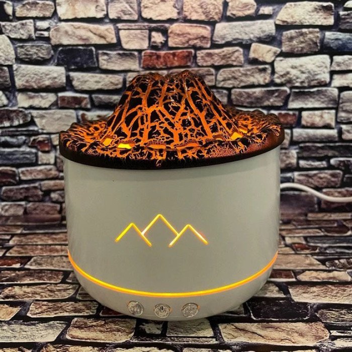 Зволожувач повітря Вулкан з ефектом полум'я та підсвічуванням зволожувач-нічник Аромадіфузор з підсвічуванням