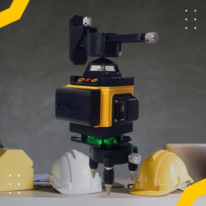 Рівень лазерний лінійний нівелір акумуляторний Laser 4D, 16 ліній, робоча відстань 30м, у кейсі