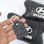 Набір подушок для авто Hyundai 2шт, натуральна шкіра, чорний колір, комфортні підголовники в автомобіль