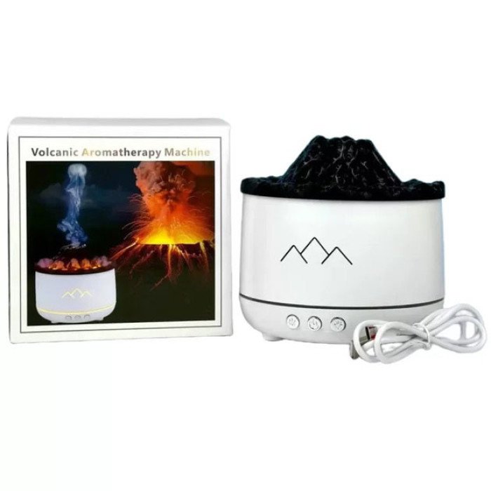 Зволожувач повітря Вулкан з ефектом полум'я та підсвічуванням зволожувач-нічник Аромадіфузор з підсвічуванням