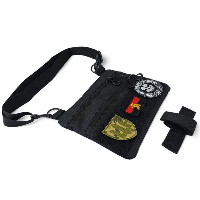 Тактичний рюкзак через плече, Нагрудна сумка чоловіча тактична тканинна, Нагрудна сумка кобура