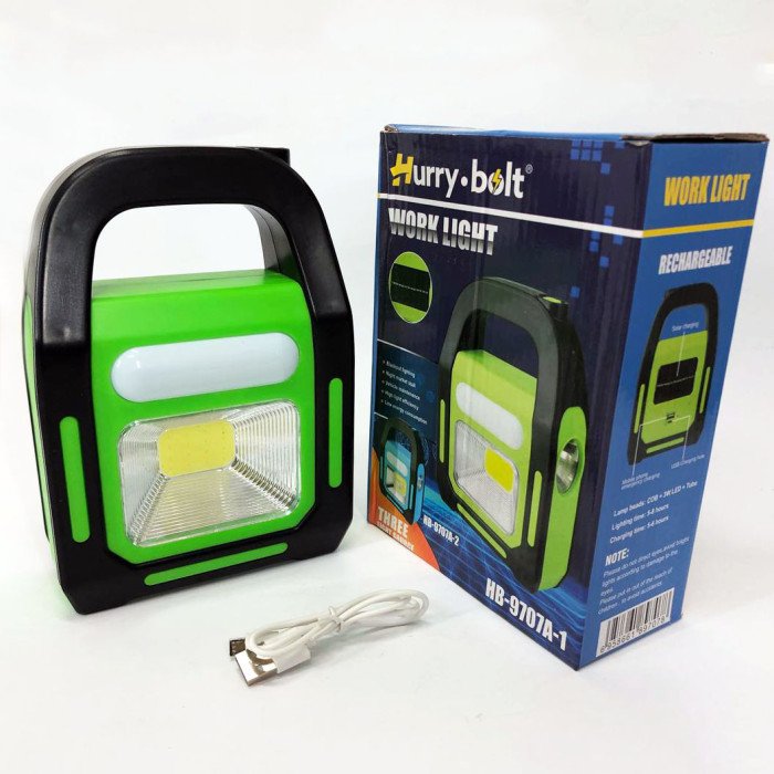 Ліхтар світлодіодний акумуляторний на сонячній батареї HB-9707 B-2 ZB-40. Колір: зелений