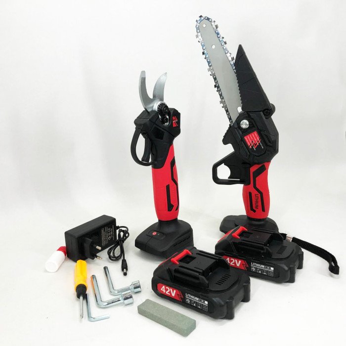 Комплект акумуляторного інструменту 2в1 міні пила секатор KRAFFTEC 36V 4АР