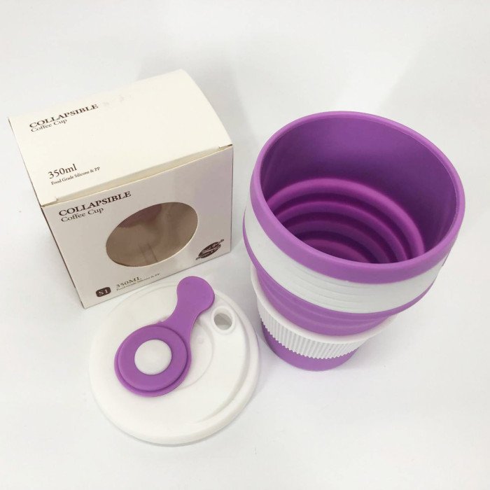 Кружка туристична (складна/силіконова), похідна чашка силіконова складана. Колір: фіолетовий