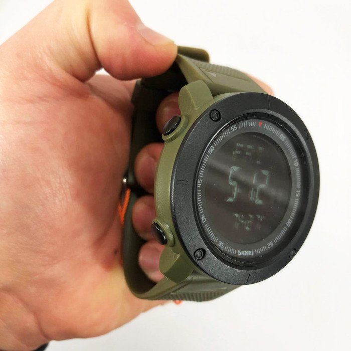 Годинник наручний чоловічий SKMEI 2095AG, годинник тактичний протиударний, армійський годинник. Колір: зелений