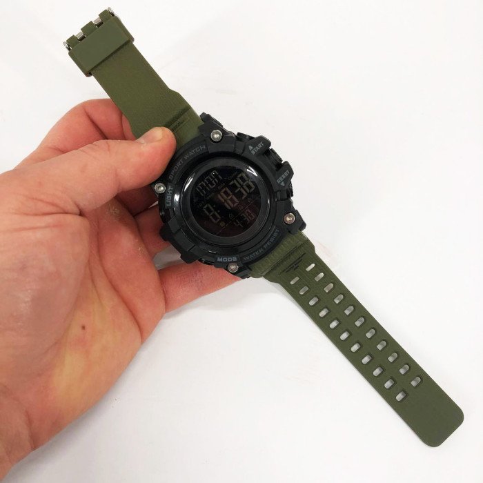 Годинник наручний чоловічий SKMEI 1384AG ARMY GREEN, годинник тактичний протиударний. Колір: зелений