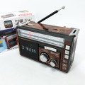 Радіоприймач портативне радіо Golon RX-381 акумуляторний ретро стовпчик usb sd mp3 fm. Колір: коричневий
