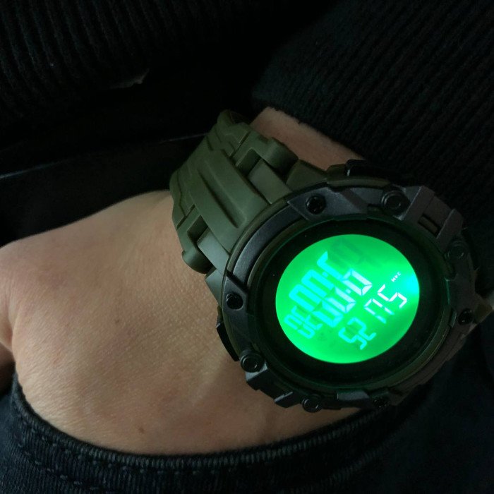 Годинник наручний чоловічий SKMEI 1545AG ARMY GREEN, армійський годинник протиударний. Колір: зелений