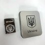 Дугова електроімпульсна запальничка USB Україна металева коробка HL-447. Колір: чорний