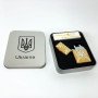 Дугова електроімпульсна запальничка USB Україна (металева коробка) HL-446. Колір: золотий