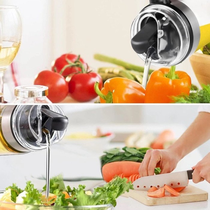 Диспенсер для олії оцту соусу скляна пляшка з автоматичним відкриттям